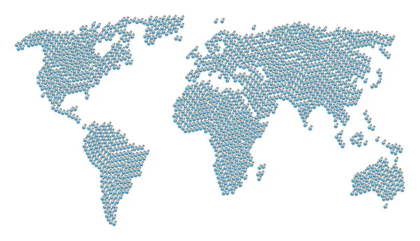 Weltweites Atlas-Mosaik von Chemietuben — Stockvektor