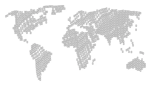 Padrão de mapa mundial de Ícones de retângulo de contorno —  Vetores de Stock