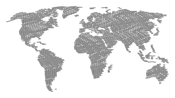Mapa do mundo Mosaico das setas de câmbio Itens —  Vetores de Stock
