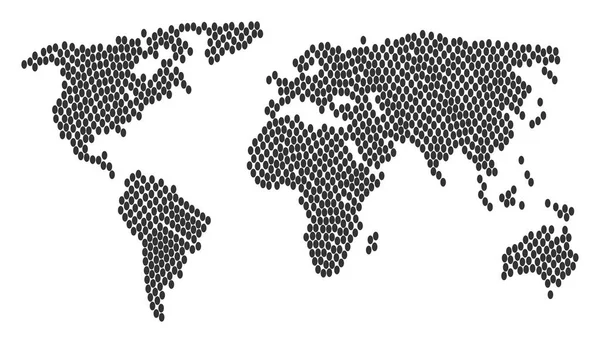 Patrón de mapa mundial de íconos de elipse llenos — Vector de stock