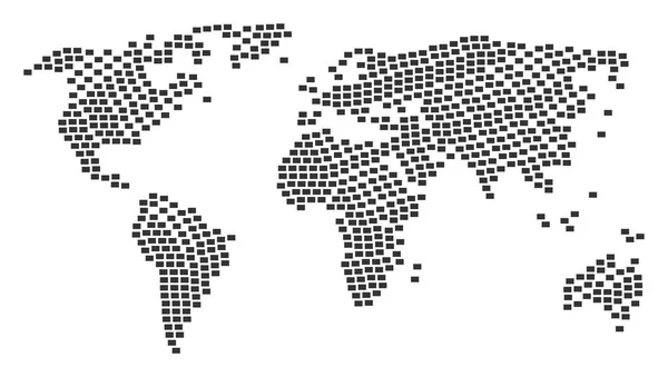 World Atlas Collage of Filled Rectange Ícones —  Vetores de Stock