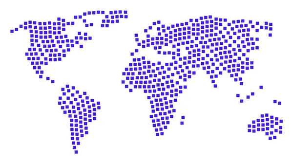 Mapa global Colagem de ícones quadrados preenchidos —  Vetores de Stock