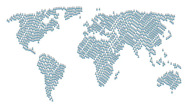 Мировая карта Коллаж икон фляжки — стоковый вектор