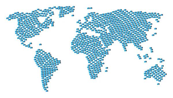 Atlas mondial Mosaïque de Forum Chat Icônes — Image vectorielle