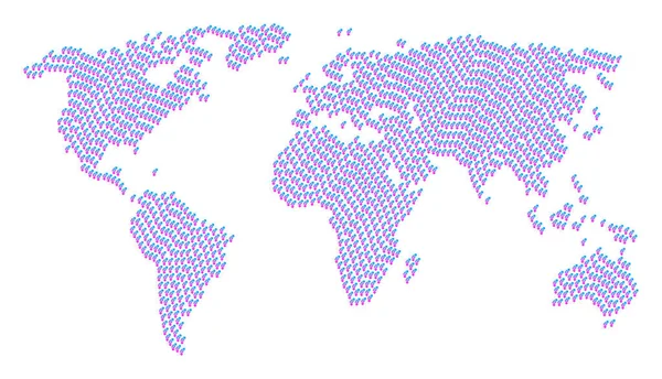 Dünya çapında Atlas mozaik Eşcinsel sembol simgeler — Stok Vektör