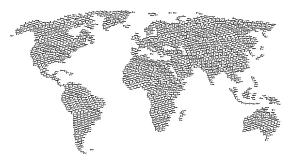 Atlas global mosaico de ícones-chave —  Vetores de Stock