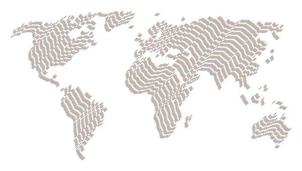 Weltkarten-Mosaik aus Streichholzsymbolen — Stockvektor