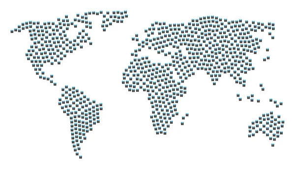 Mapa do Mundo Mosaico dos Itens Presentes —  Vetores de Stock