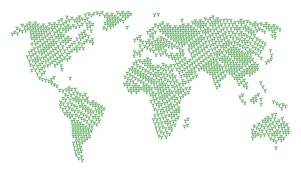 Atlas mondial Mosaïque des icônes de germes de graines — Image vectorielle