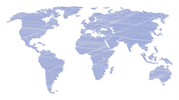 Global Atlas Mosaic of Sinusoid Wave Icons — Stock Vector