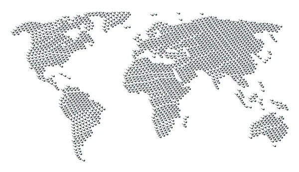 Atlas mundial padrão de itens de tubulação de fumar — Vetor de Stock