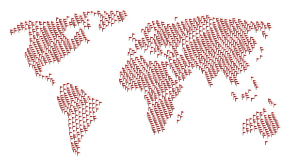 Mapa global del patrón de los elementos de la bandera del triángulo — Archivo Imágenes Vectoriales