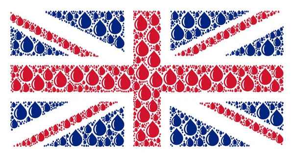 Collage de drapeaux britanniques d'icônes de chute — Image vectorielle
