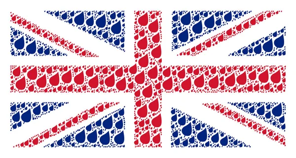 Große britische Flagge Muster der Pflanzenblatt-Symbole — Stockvektor