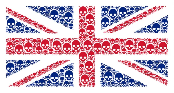 Flaga Wielkiej Brytanii mozaika czaszki ikony — Wektor stockowy