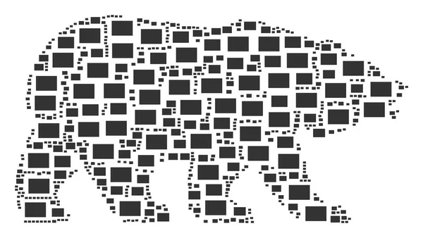 Αρκούδα μοτίβο γεμάτο Rectange εικονιδίων — Διανυσματικό Αρχείο