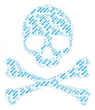 Kafatası kılıç öğeleri mozaiği