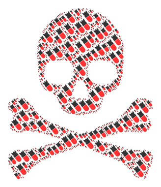 Kafatası kolaj Havacılık bomba simgeler