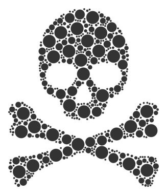 Ölüm mozaik dolu daire simgeler