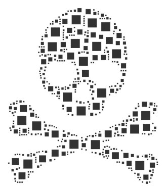 Kafatası mozaik Dolgulu Kare simgeler