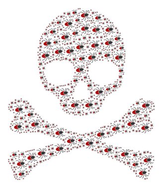 Ölüm kolaj kene kene simgeler