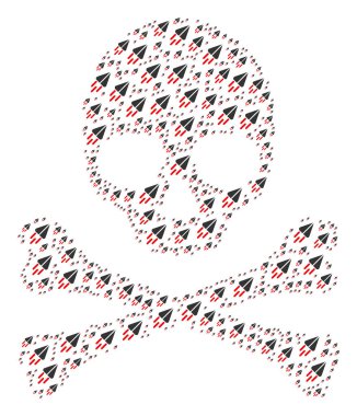 Uzay gemisi öğelerin kafatası desen