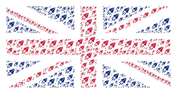 Drapeau britannique Collage d'icônes de vaisseaux spatiaux — Image vectorielle