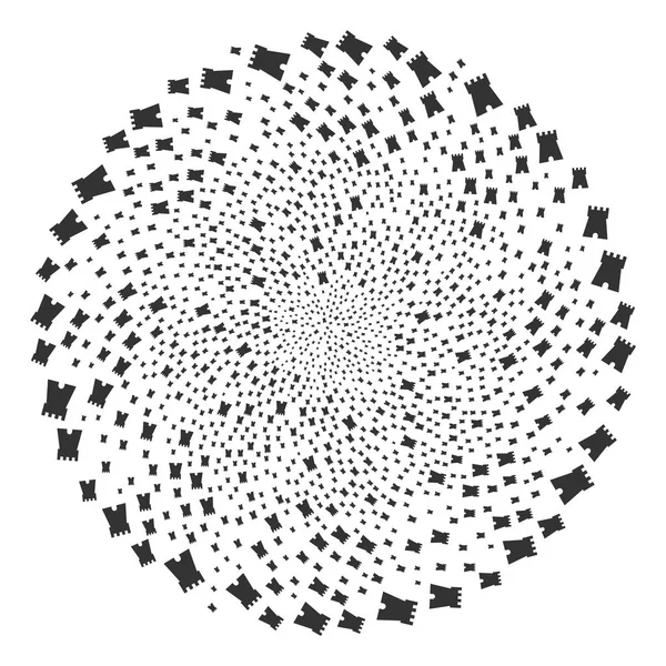 Bålverk Tower Spiral exploderande Globula — Stock vektor