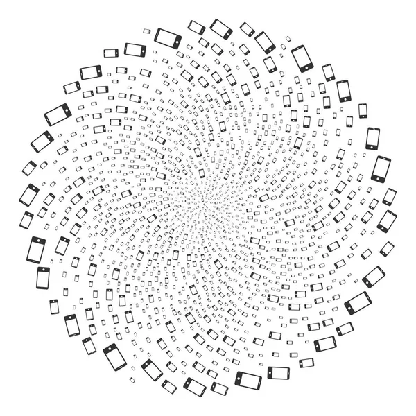 Smartphone Swirl sferische Cluster — Stockvector