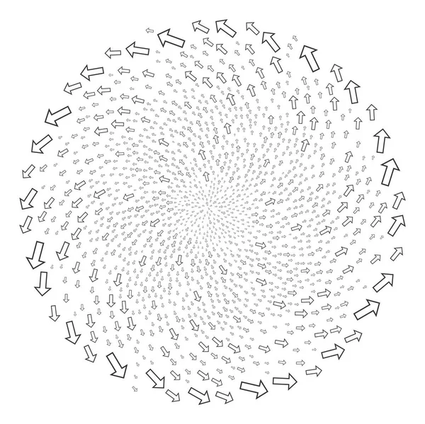 Pijl Swirl ronde Cluster — Stockvector
