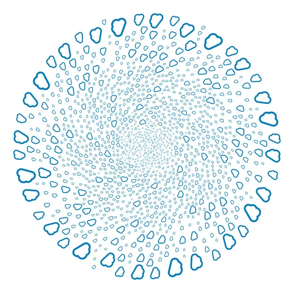 Cerchio a spirale nuvola — Vettoriale Stock