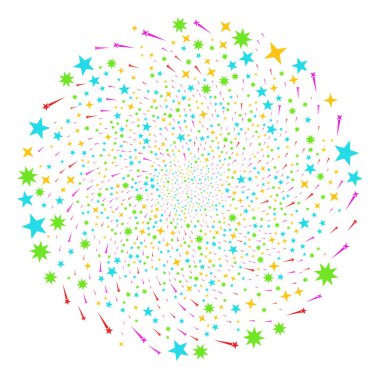 Konfeti yıldız santrifüj yuvarlak küme