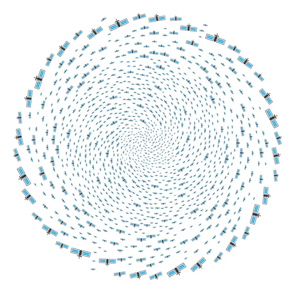 Explosion en spirale par satellite — Image vectorielle