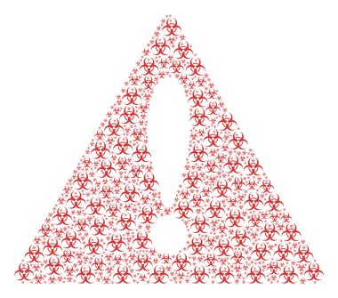 Uyarı işareti kolaj Biohazard simgeler