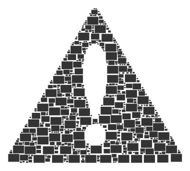 Tavsiye üçgen işareti mozaik dolu Rectange simgeleri