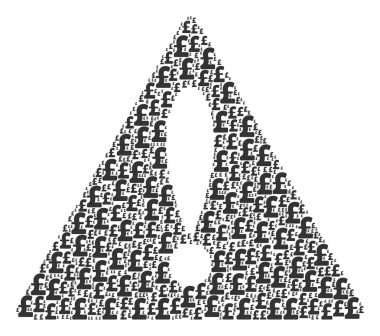 Uyarı işareti kolaj Pound Sterling öğeleri