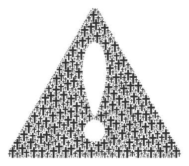 Hata üçgen işareti kolaj dini çapraz öğeleri