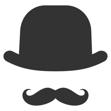 Beyefendi yüz düz vektör simgesi