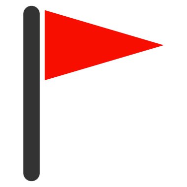 Üçgen bayrak düz vektör simgesi