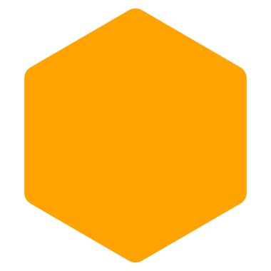 Dolu altıgen düz vektör simgesi