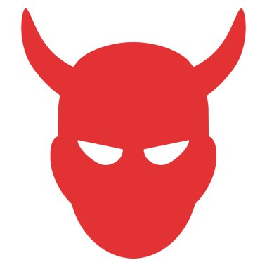 Daemon kafa düz vektör simgesi