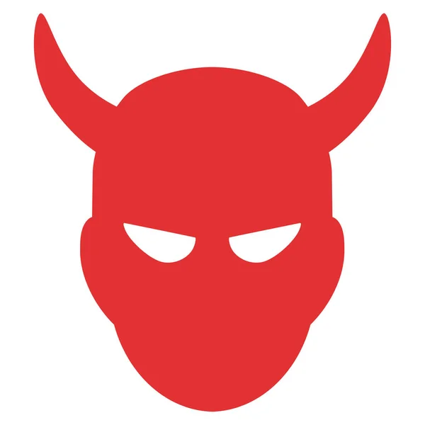 Icono de vector plano de cabeza de demonio — Vector de stock