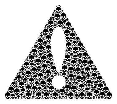 Tehlikeli üçgen işareti desen kafatası öğeleri