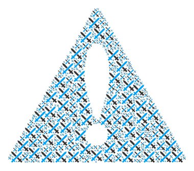 Risk üçgen işareti kolaj kılıç simgeleri geçiş