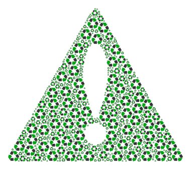 Üçgen işareti mozaik geri dönüşüm okları öğelerin başarısız