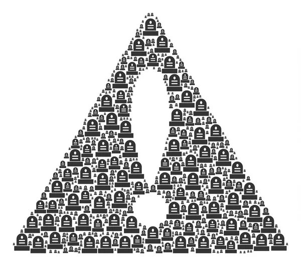 Atención triángulo signo patrón de graves iconos — Vector de stock