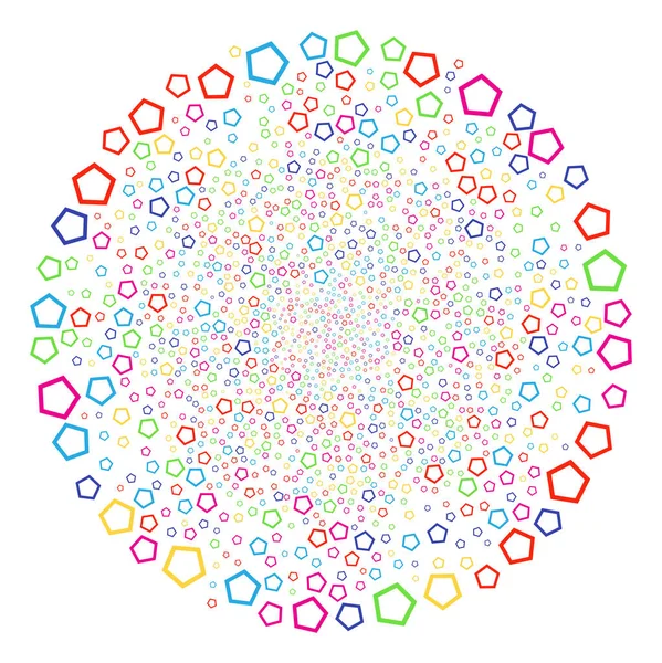 Cluster Décoration Pentagone Contour — Image vectorielle