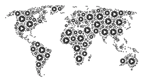 Mozaika na całym świecie Atlas elementów automatyki — Wektor stockowy
