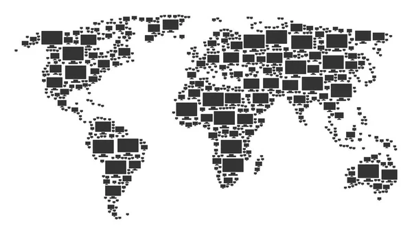 Padrão mundial Atlas de itens de exibição de computador —  Vetores de Stock