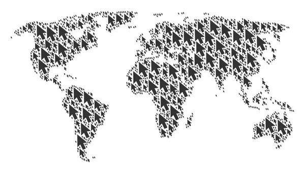 Mozaika na całym świecie Atlas elementów strzałki kursora — Wektor stockowy
